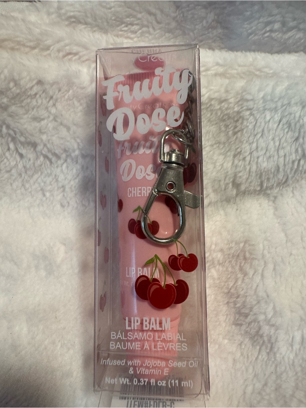 Beauty Creations Cherry Pink Lip Balm Keychain - New in box
